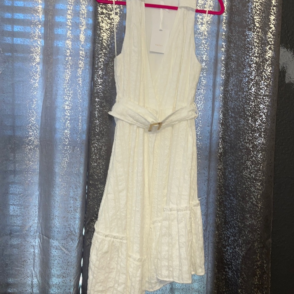 White belted dress